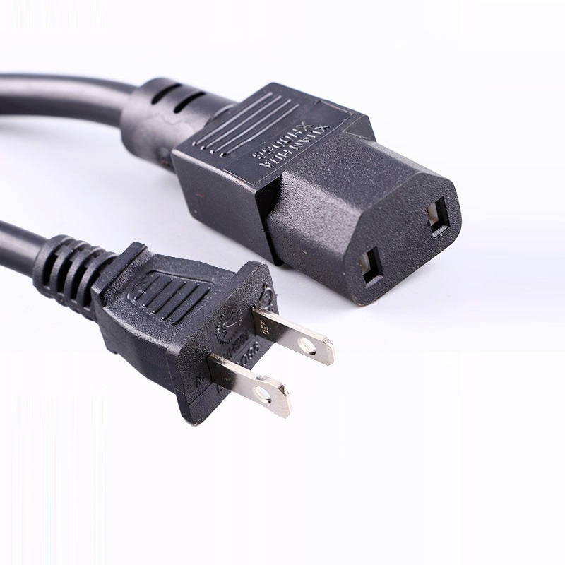 10er Pack Stromkabel 1-9 m - Steckertyp NEMA-1 auf Kaltgertestecker C13