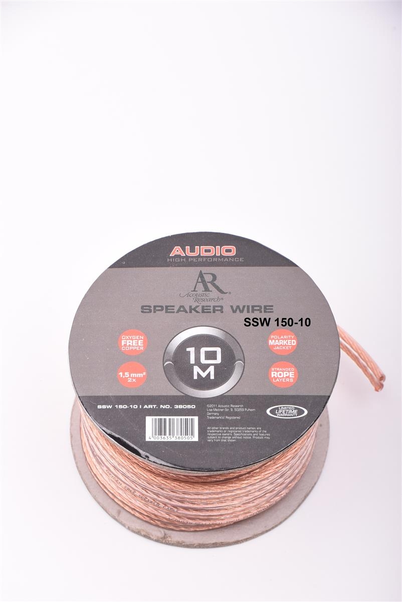 Acoustic Research SSW150-10 10-0 m NEU HighEnd 2x1-5 mm- LS-Kabel UVP 19-99