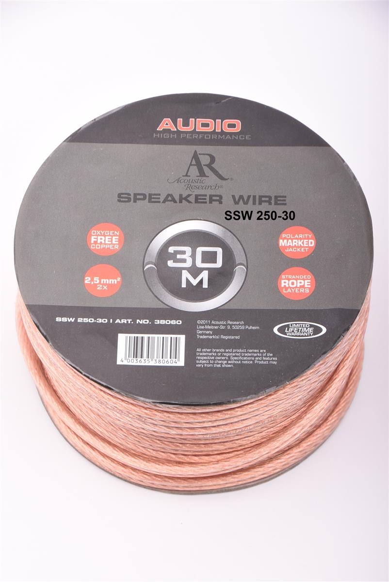 Acoustic Research SSW250-30 30-0 m NEU HighEnd 2x2-5 mm- LS-Kabel UVP 79-99