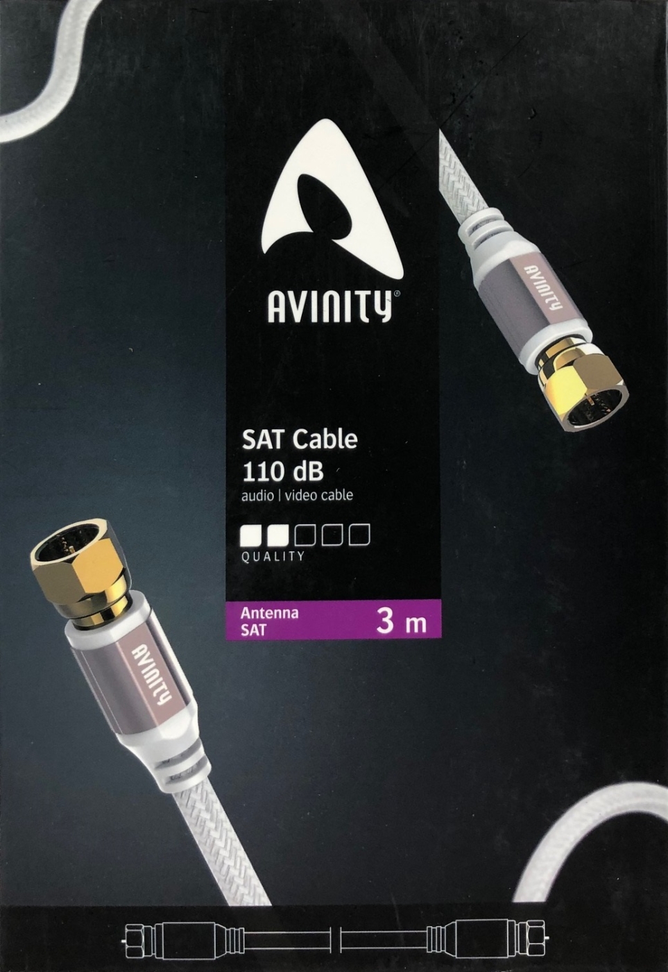 Avinity SAT-Anschlusskabel 100db- F-Stecker vergoldet 3-0 m unter Kabel, Mbel & Zubehr  >  Antennen & Zubehr  >  Antennenkabel