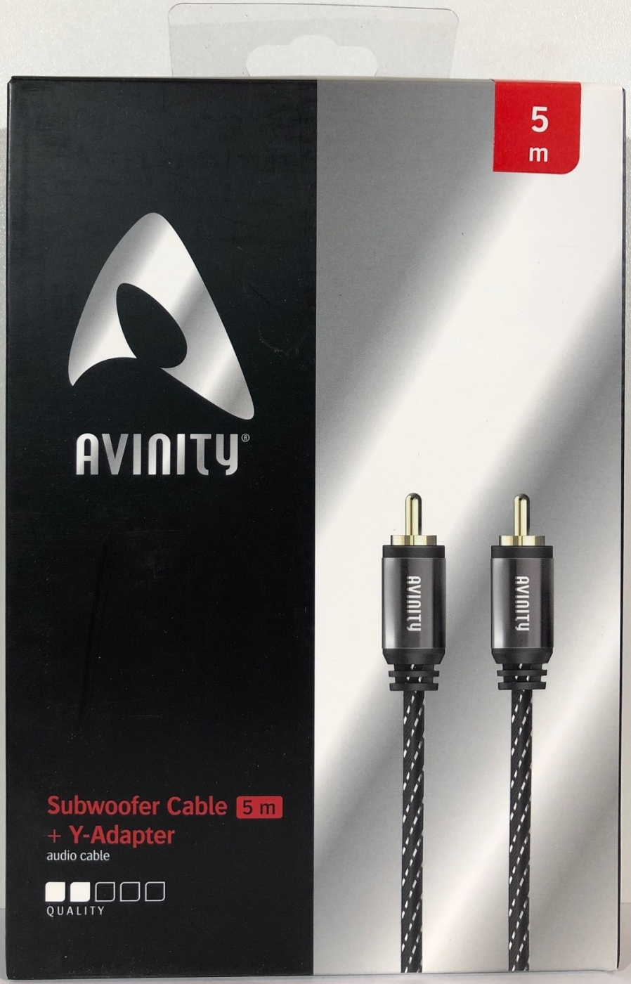 Avinity Subwooferkabel mit Y-Cinch-Adapter- vergoldet 5-0 m