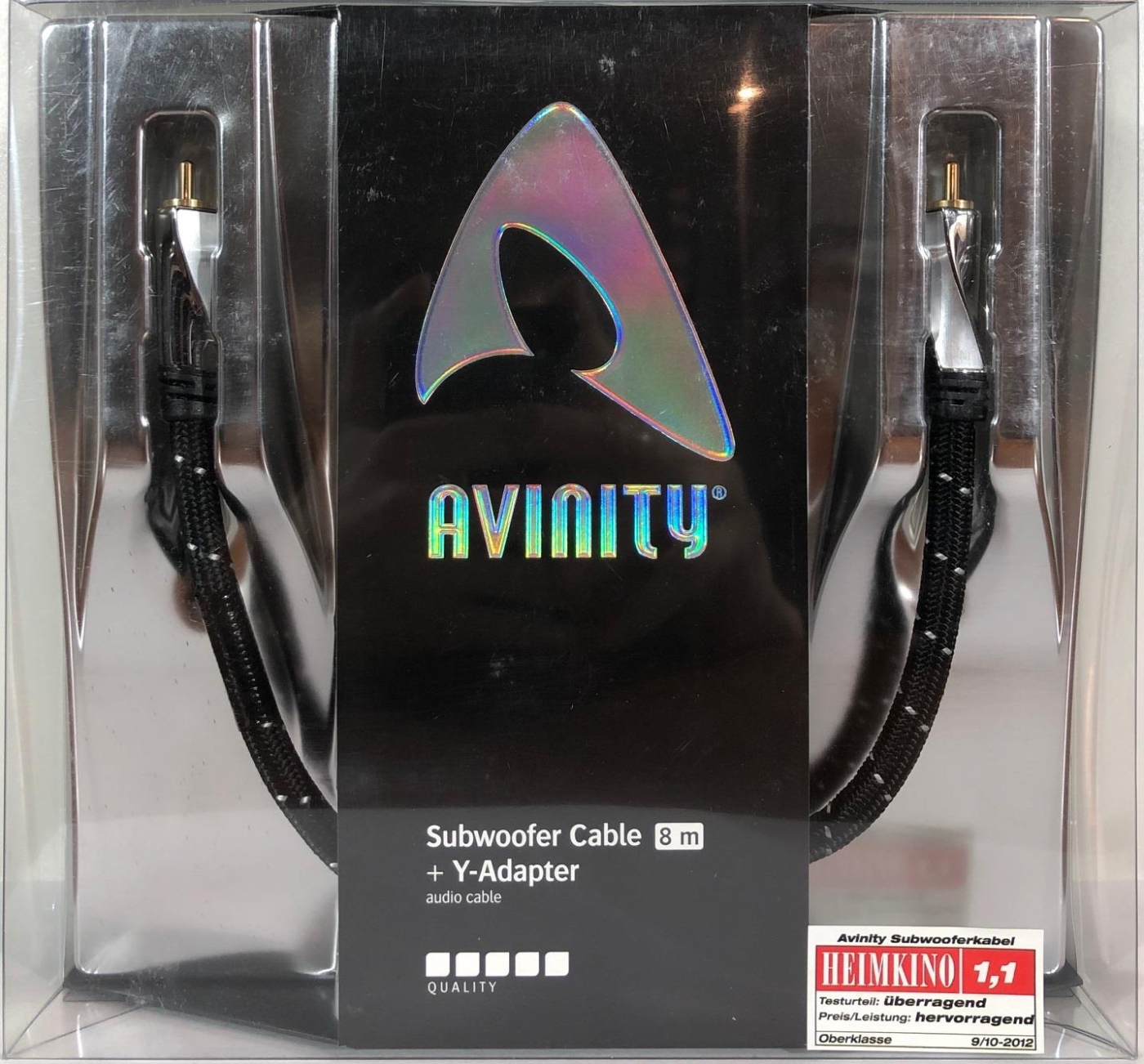 Avinity Subwooferkabel mit Y-Cinch-Adapter- vergoldet 8-0 m