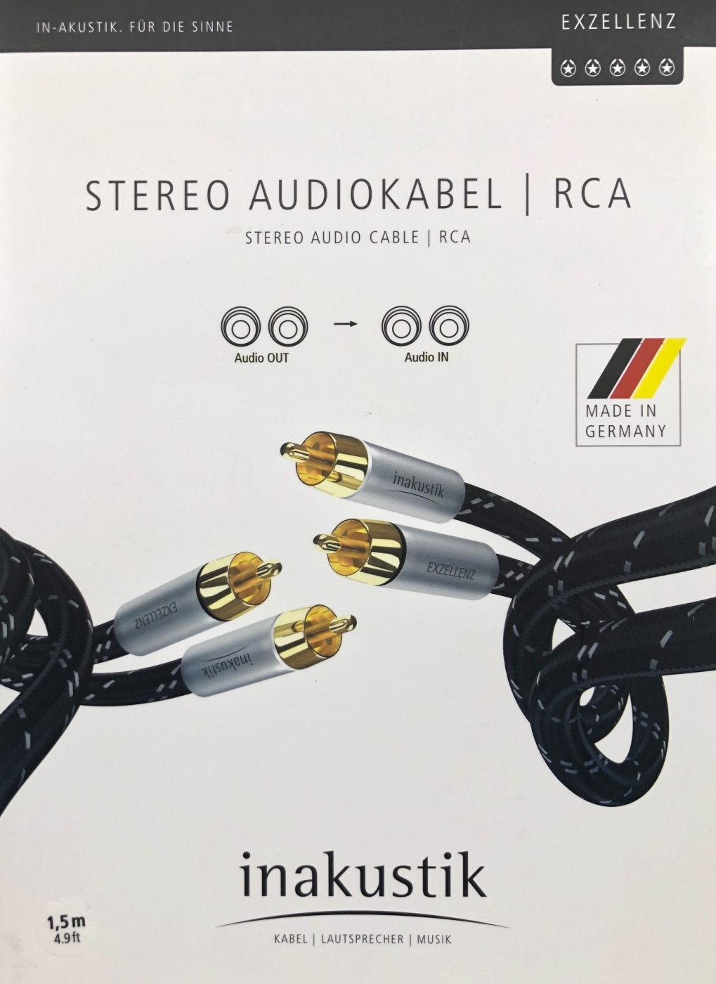 Inakustik Exzellenz Audiokabel Cinchkabel RCA 1-5 m unter Kabel, Mbel & Zubehr  >  Audiokabel & Zubehr  >  Cinch-Kabel (RCA)