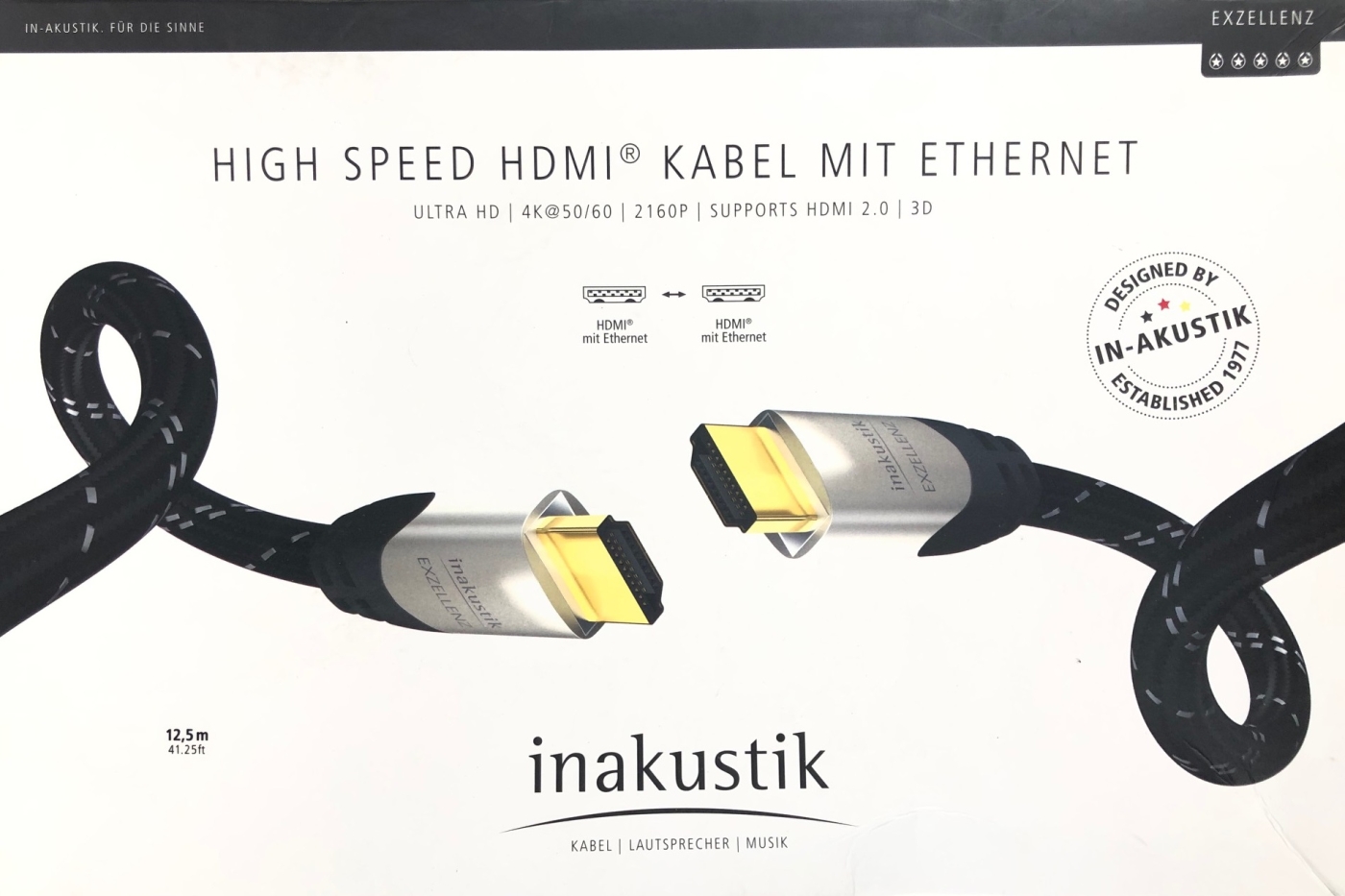 Inakustik Exzellenz High-Speed HDMI-Kabel mit Ethernet 12-5 m unter Kabel, Mbel & Zubehr  >  HDMI-Kabel & Zubehr  >  HDMI Kabel