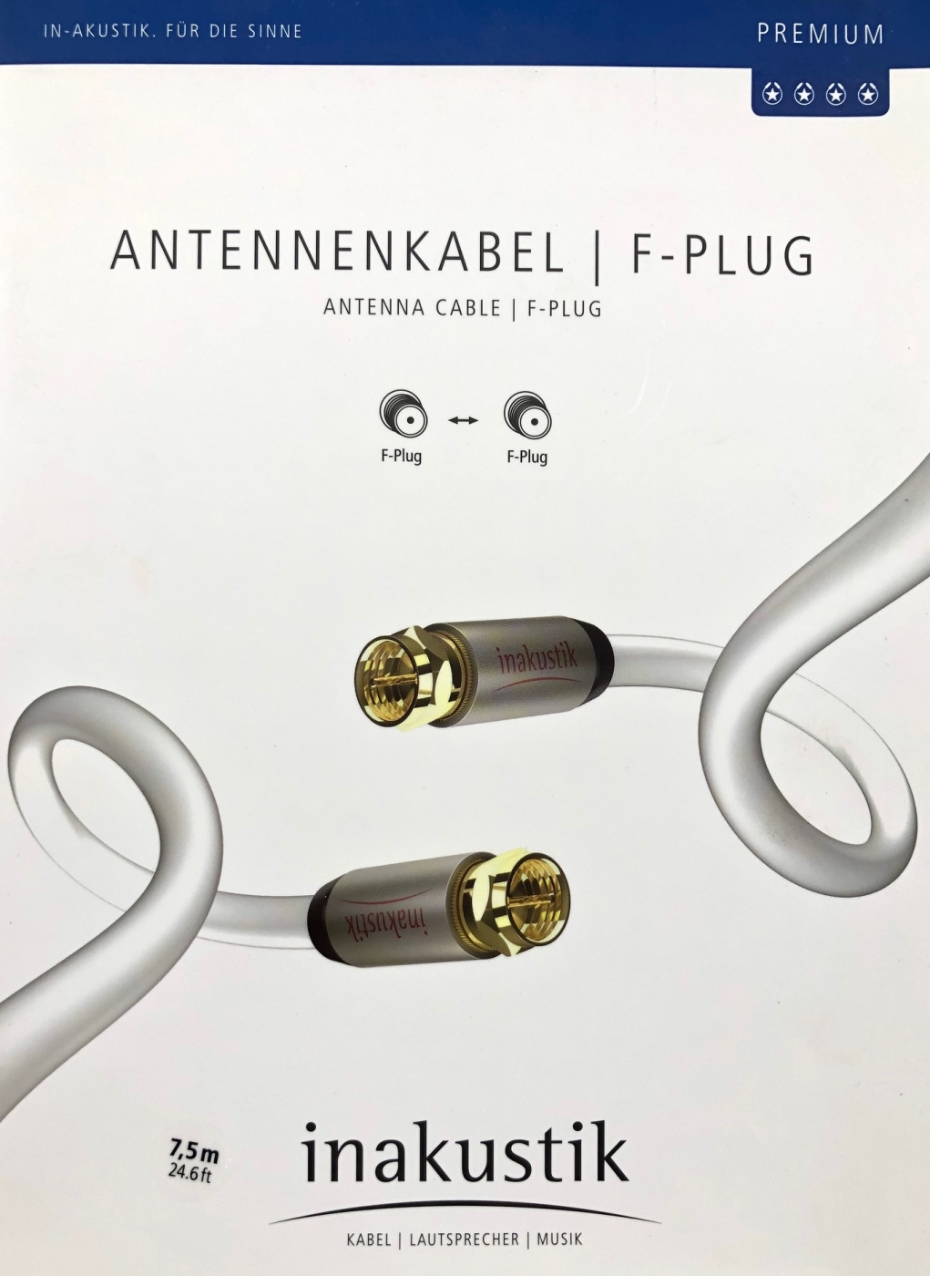 Inakustik Premium Antennenkabel F-Plug 7-5 m