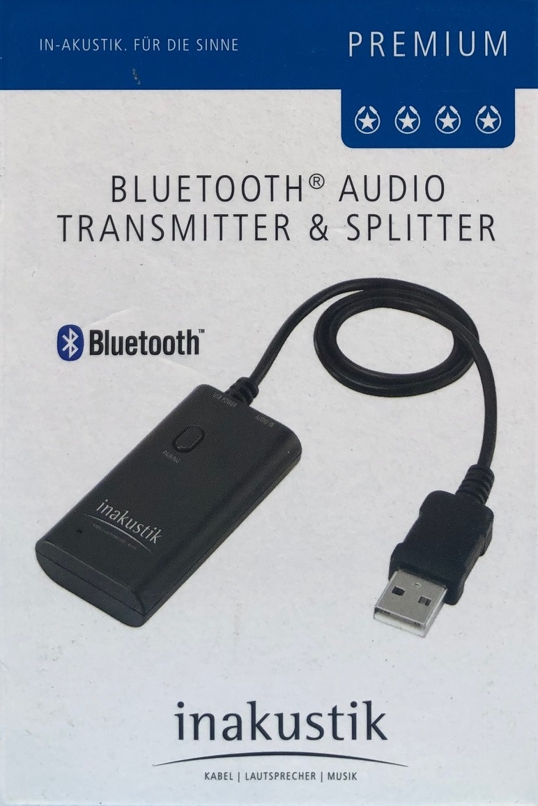 Inakustik Premium Bluetooth Audio Transmitter und Splitter auf Klinke unter HiFi & Heimkino  >  Wiedergabegerte  >  Funk- Bluetoothbertrager