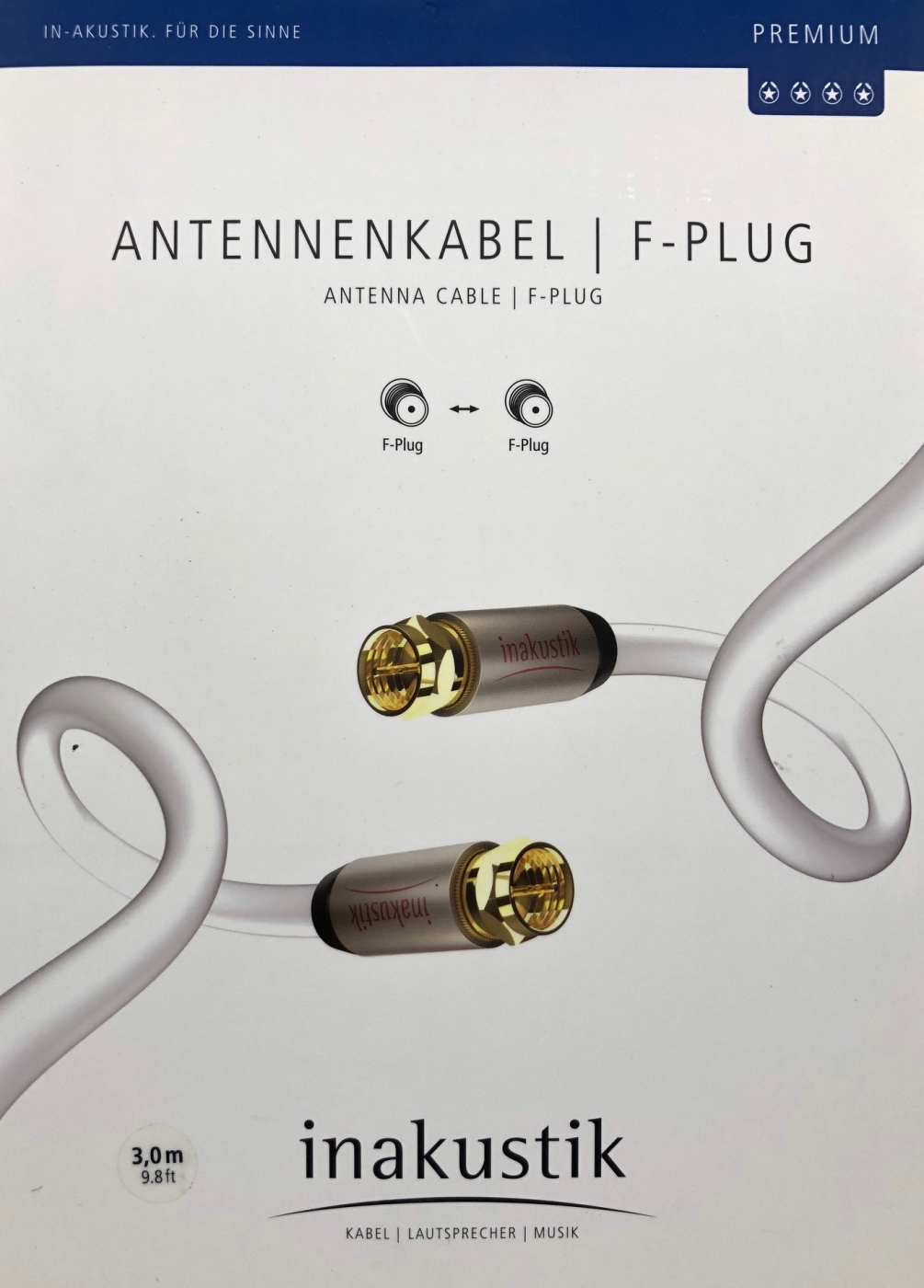 Inakustik Premium HDTV Antennenkabel 100 dB- 3-0 m