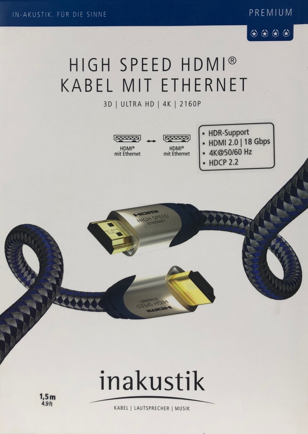Inakustik Premium High Speed HDMI-Kabel 1-5 m mit Ethernet unter Kabel, Mbel & Zubehr  >  HDMI-Kabel & Zubehr  >  HDMI Kabel