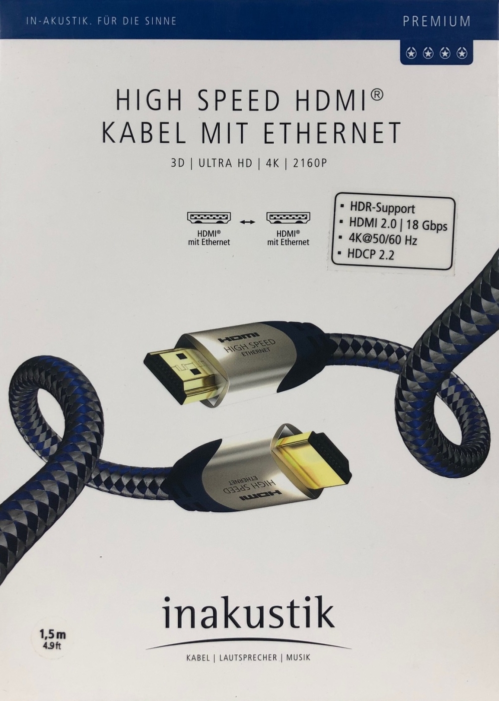 Inakustik Premium High Speed HDMI Kabel 1-5m mit Ethernet HDMI 2-0 unter Kabel, Mbel & Zubehr  >  HDMI-Kabel & Zubehr  >  HDMI Kabel