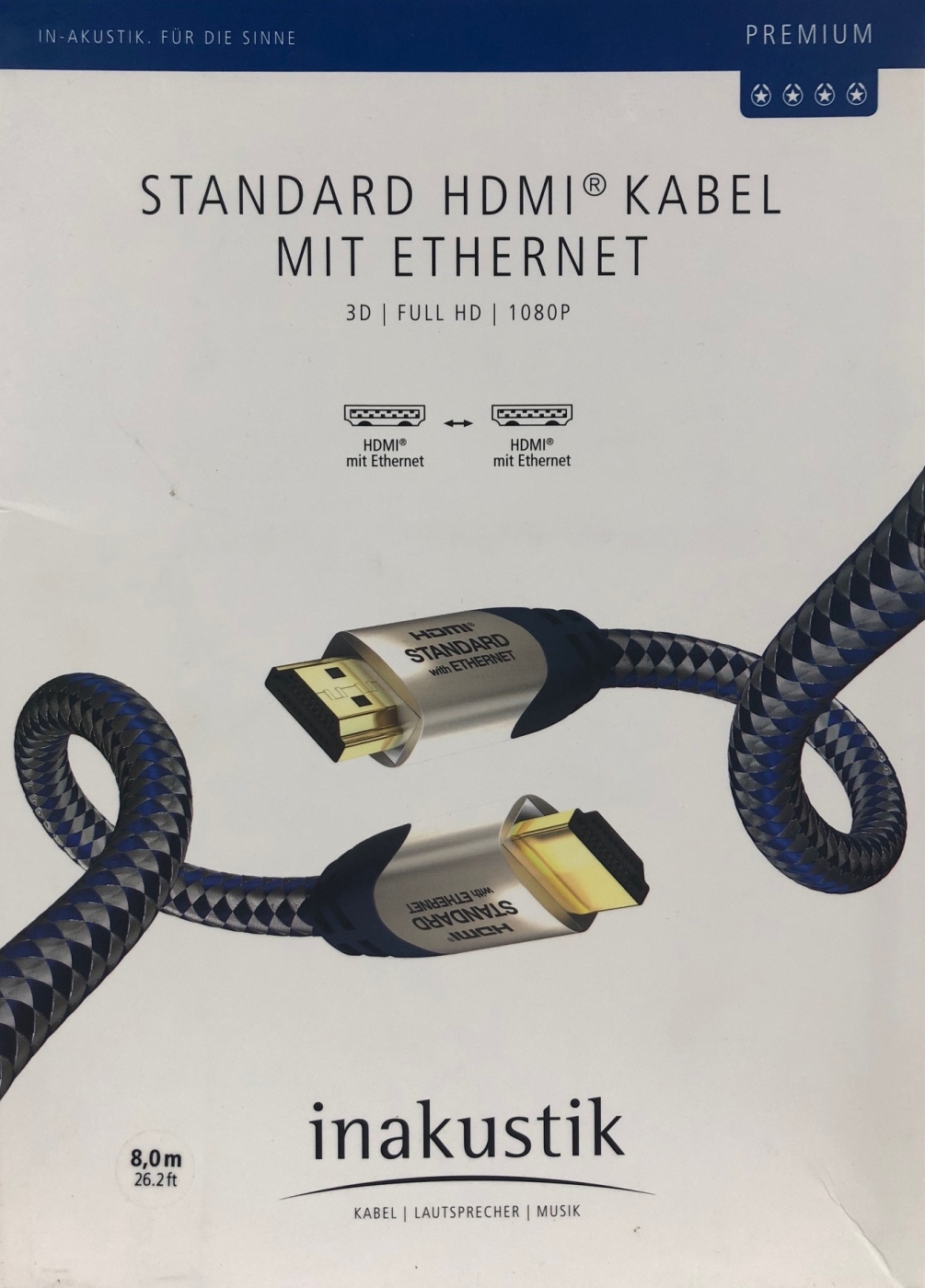 Inakustik Premium High Speed HDMI Kabel 8-0m mit Ethernet HDMI unter Kabel, Mbel & Zubehr  >  HDMI-Kabel & Zubehr  >  HDMI Kabel