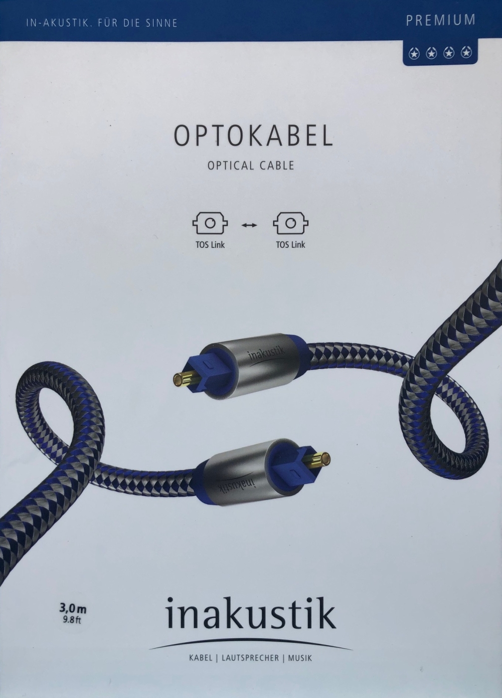 Inakustik Premium Optokabel 3-0 m Toslink unter Kabel, Mbel & Zubehr  >  Audiokabel & Zubehr  >  Optisches Kabel (Toslink)