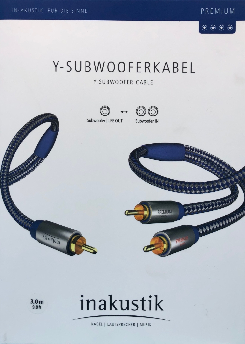 Inakustik Premium Y-Subwooferkabel 3-0 m vergoldet