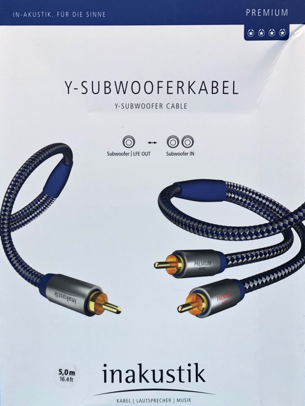 Inakustik Premium Y-Subwooferkabel 5-0 m vergoldet