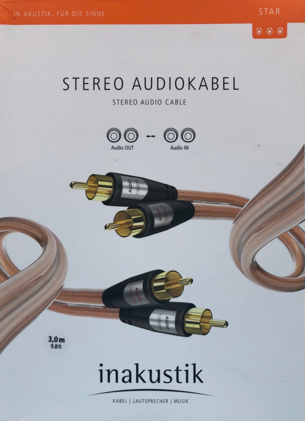 Inakustik Star Audio-Cinchkabel RCA vergoldet mit 3-0 m (N1) unter Kabel, Mbel & Zubehr  >  Audiokabel & Zubehr  >  Cinch-Kabel (RCA)