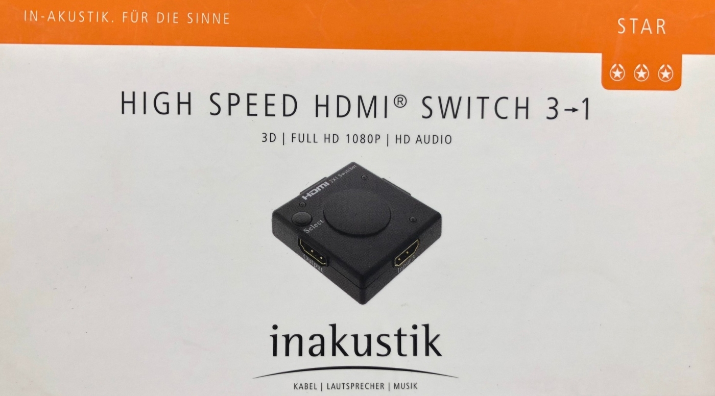 Inakustik Star HDMI Switch 3-1 High-Speed unter Kabel, Mbel & Zubehr  >  HDMI-Kabel & Zubehr  >  HDMI-Verteiler / -Switch