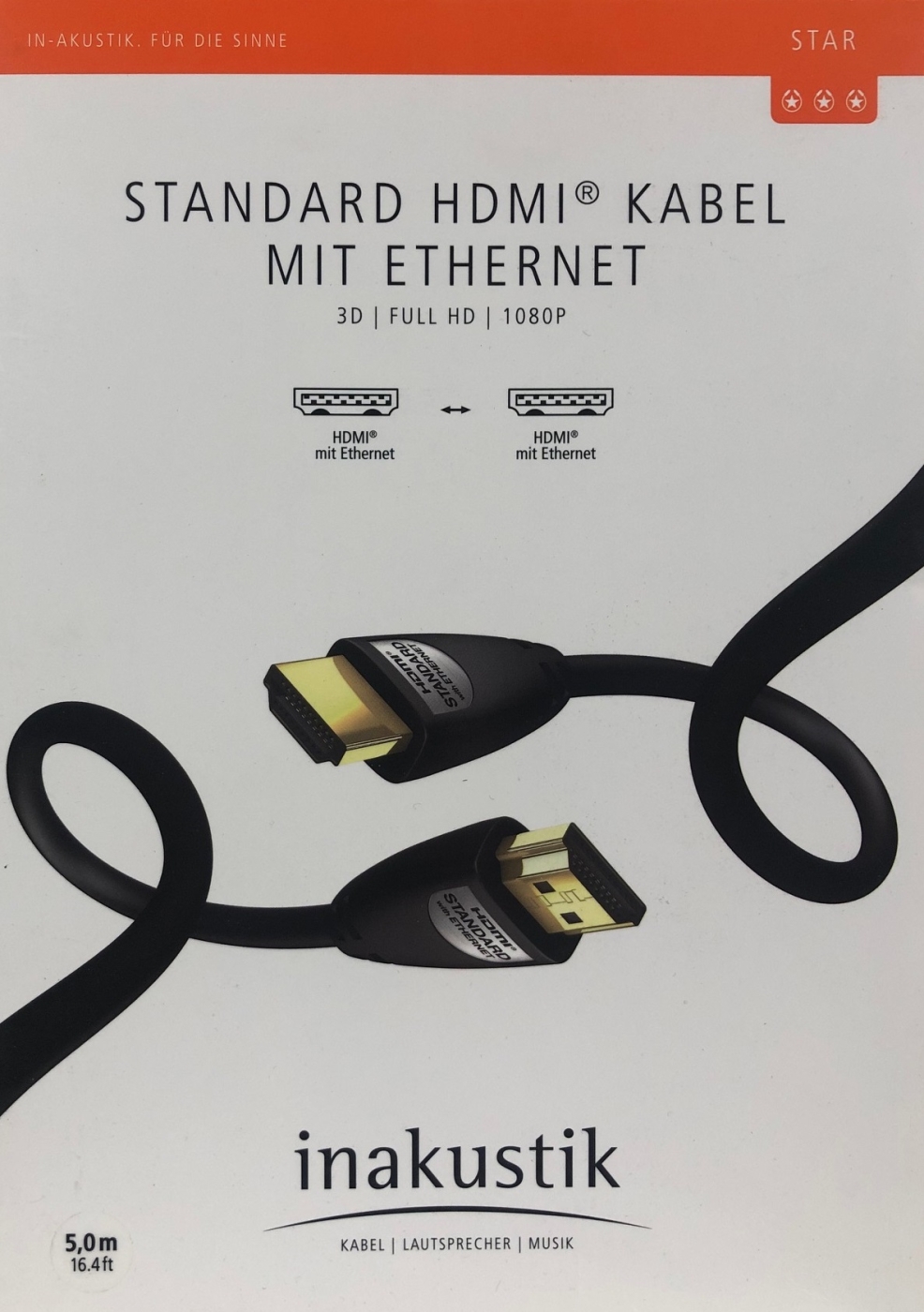 Inakustik Star High Speed HDMI Kabel mit Ethernet 5-0 m unter Kabel, Mbel & Zubehr  >  HDMI-Kabel & Zubehr  >  HDMI Kabel