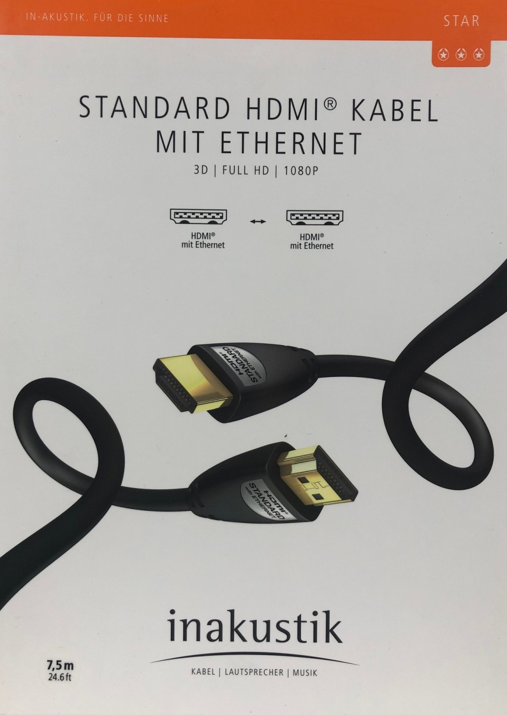 Inakustik Star High Speed HDMI Kabel mit Ethernet 7-5m unter Kabel, Mbel & Zubehr  >  Lautsprecherkabel