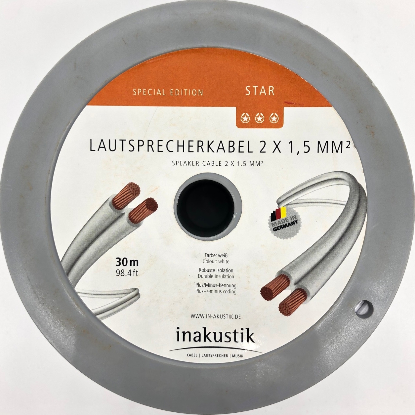 Inakustik Star Lautsprecherkabel 2x1-5mm- transparent- 30-0 m