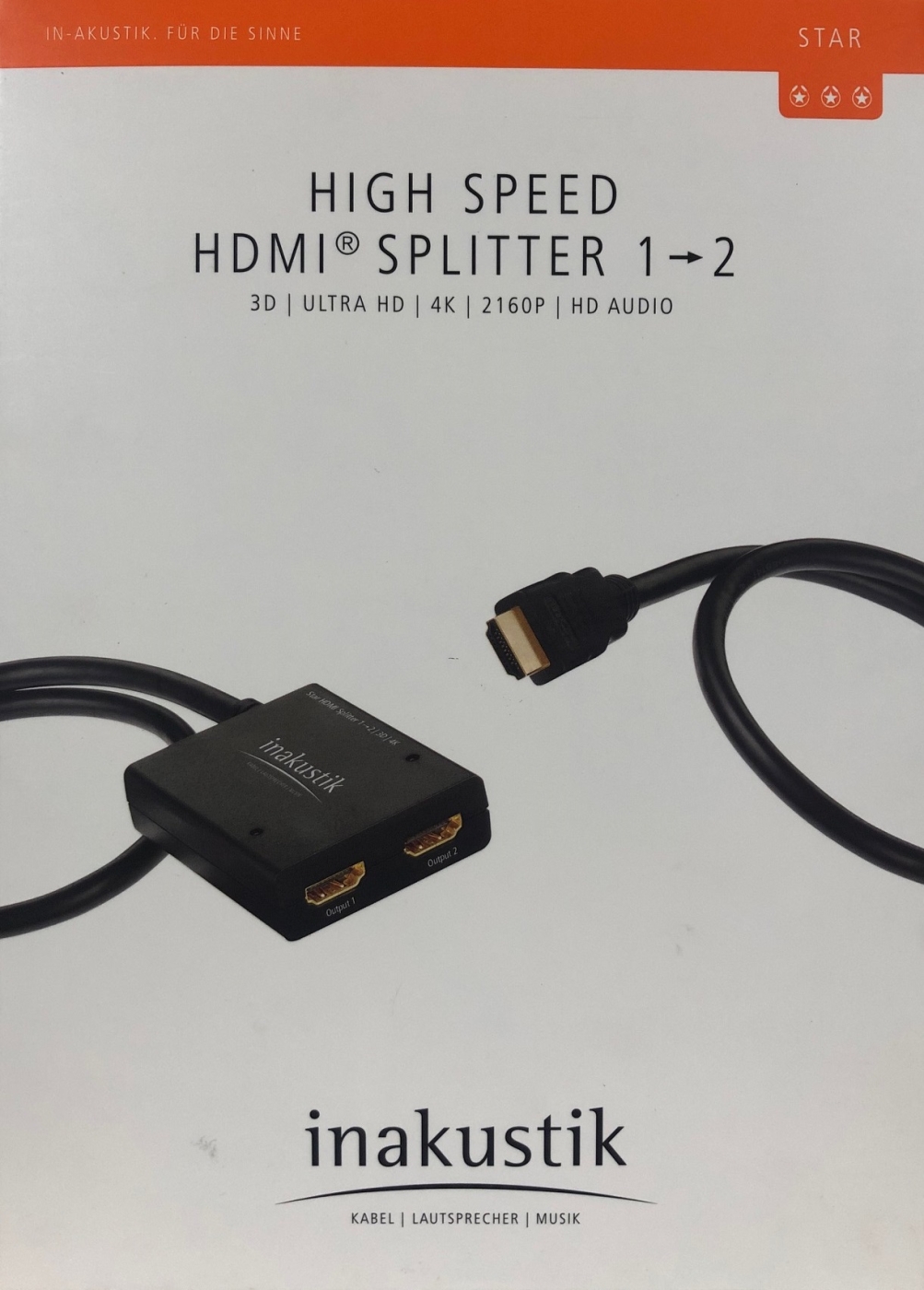 Inakustik Star Serie HDMI-Splitter 1-2 High-Speed unter Kabel, Mbel & Zubehr  >  HDMI-Kabel & Zubehr  >  HDMI-Verteiler / -Switch