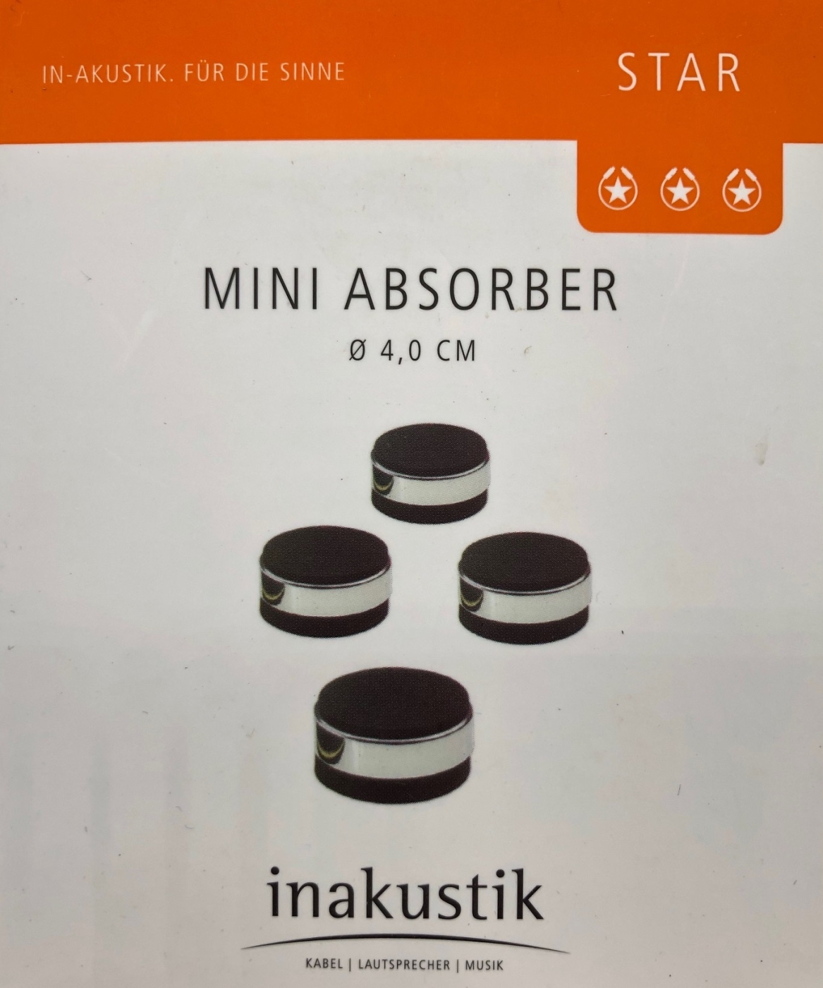 Inakustik Star Serie Mini Absorber 4er Set unter HiFi & Heimkino  >  Tuning / Klangoptimierung  >  Absorber / Spikes