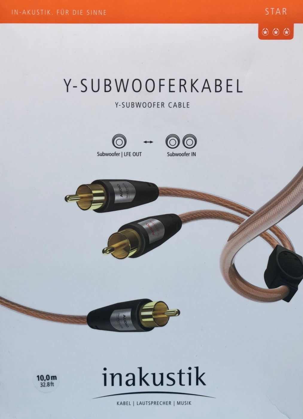 Inakustik Star Y-Subwooferkabel 10-0 m vergoldet unter Kabel, Mbel & Zubehr  >  Audiokabel & Zubehr  >  Subwoofer-Kabel