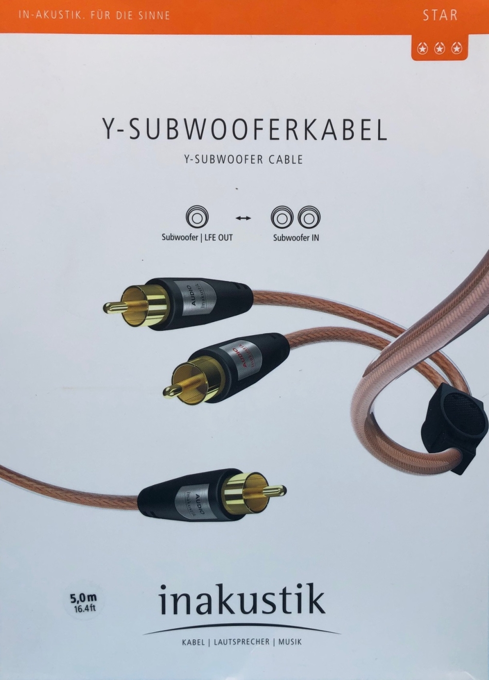 Inakustik Star Y-Subwooferkabel 5-0 m vergoldet unter Kabel, Mbel & Zubehr  >  Audiokabel & Zubehr  >  Subwoofer-Kabel