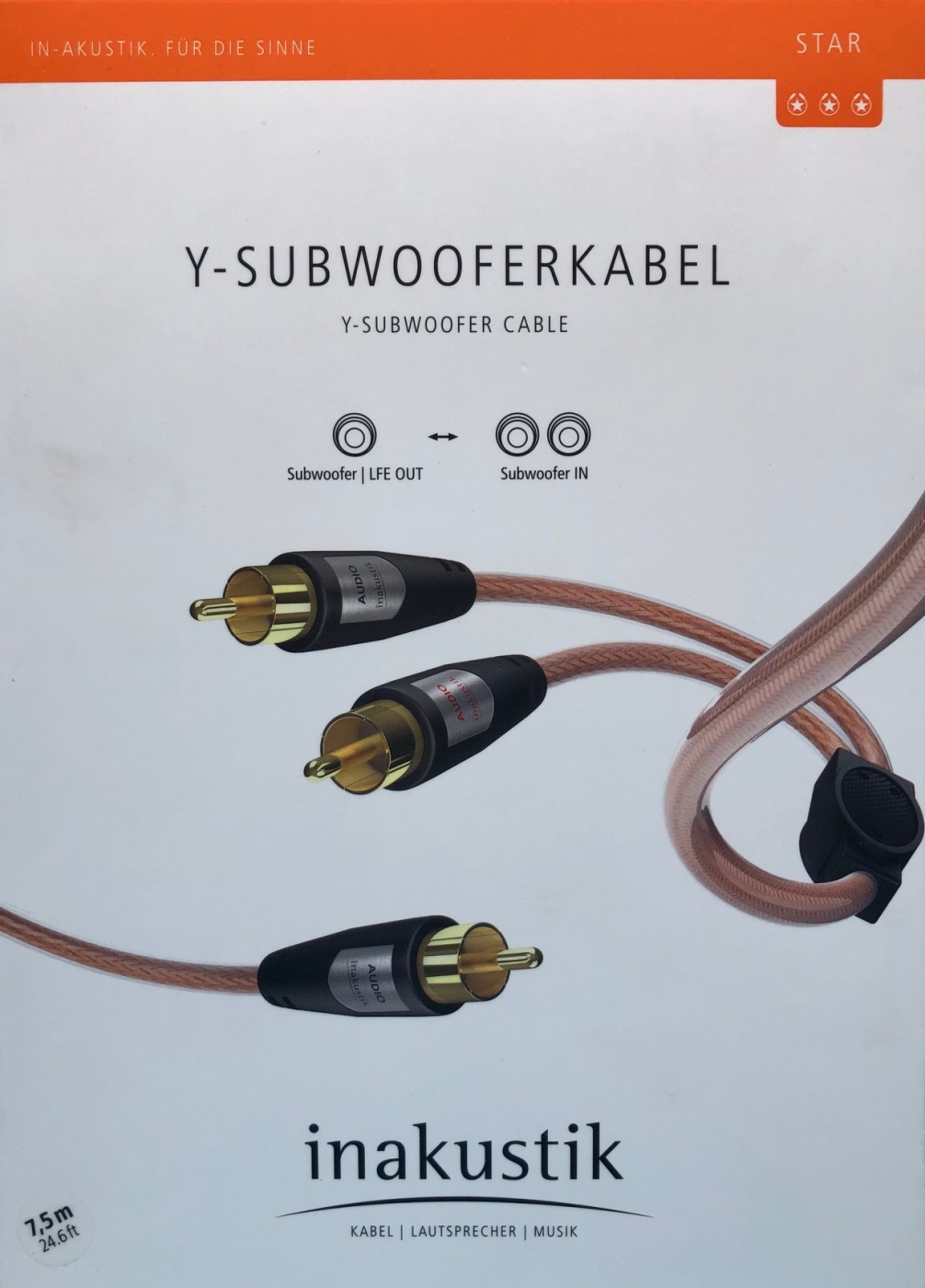 Inakustik Star Y-Subwooferkabel 7-5 m vergoldet unter Kabel, Mbel & Zubehr  >  Audiokabel & Zubehr  >  Subwoofer-Kabel