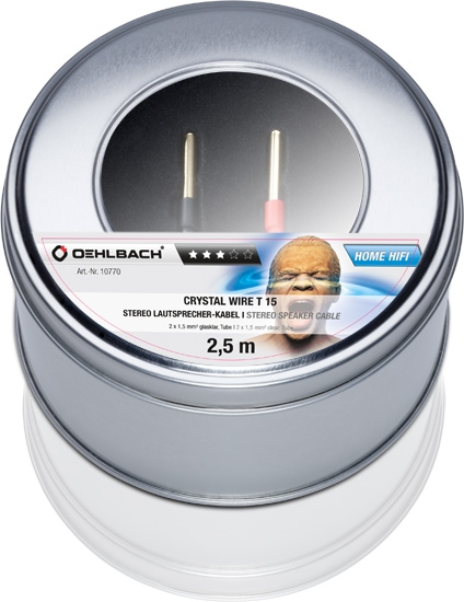 Oehlbach Crystal Wire T15- Lautsprecherkabel 2x1-5 mm mit Tube-Verbinder- 5-0 m unter Kabel, Mbel & Zubehr  >  Lautsprecherkabel  >  Konfektionierte Kabel